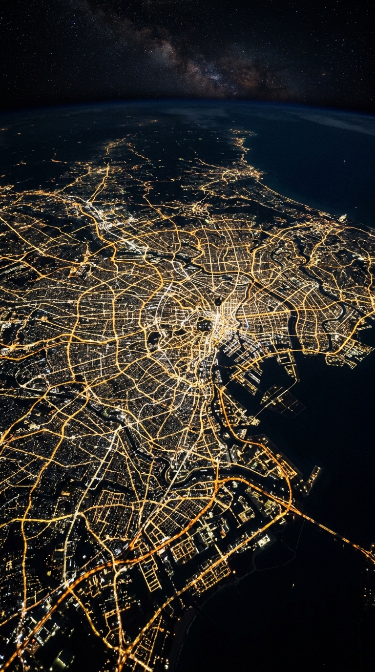 City lights from space