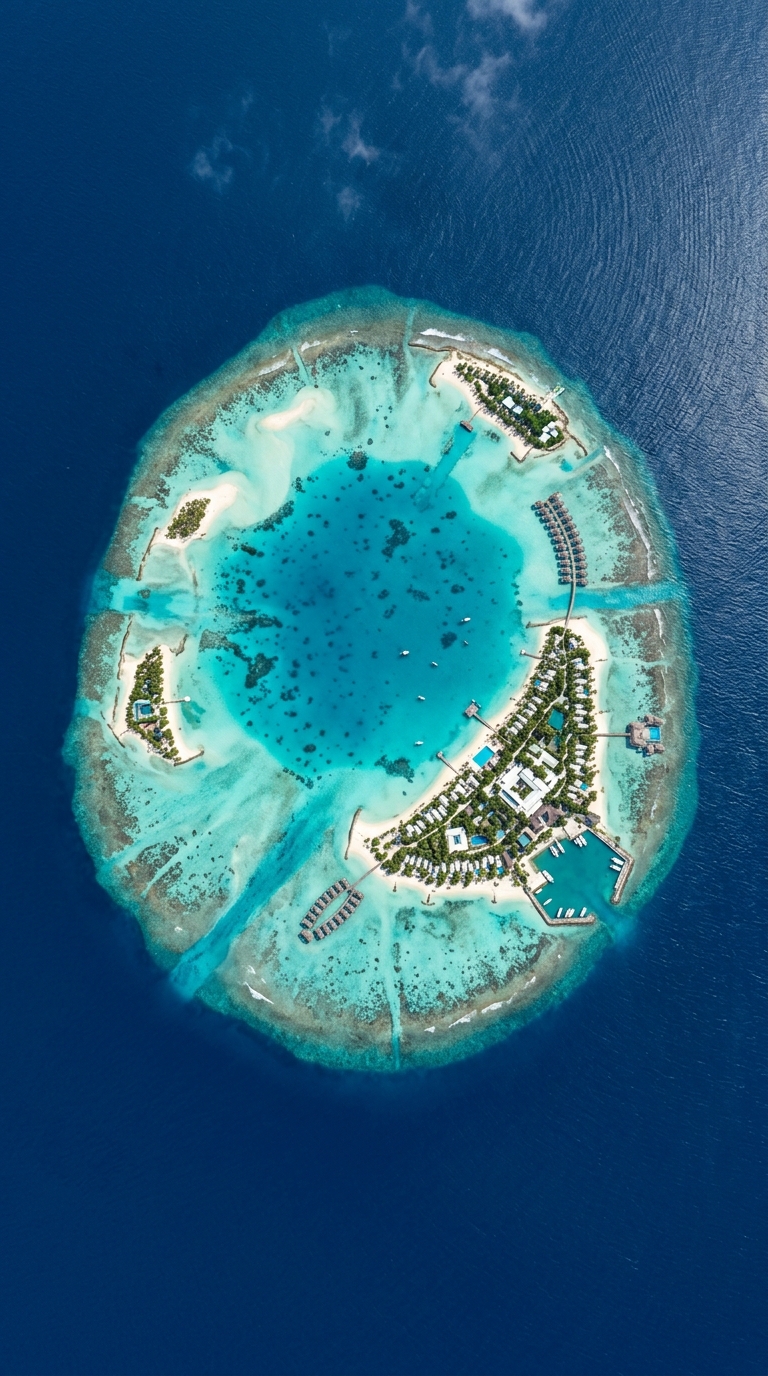 Island atoll from space