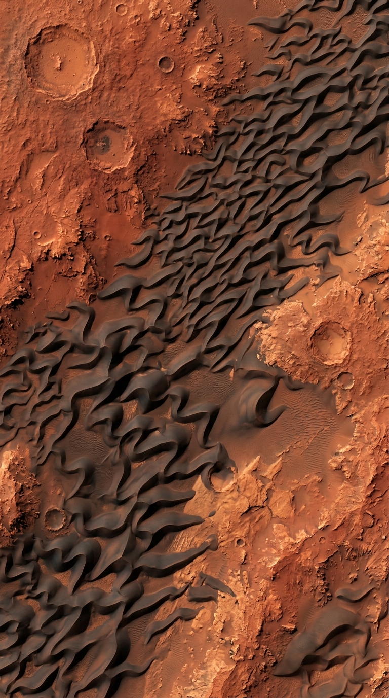 Sand dunes on Mars