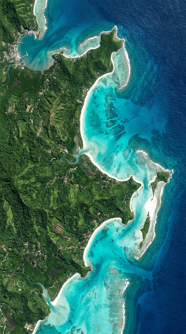 Tropical coastline from space