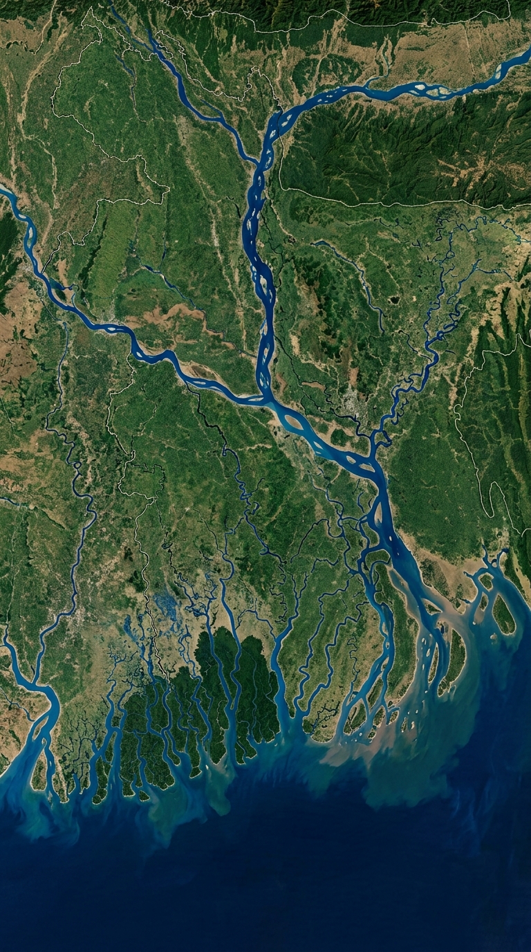 River delta from space